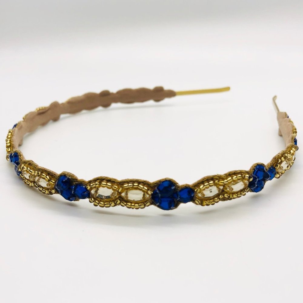 Brand New Gold & Blue Tiara